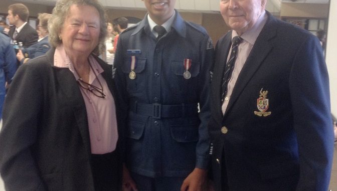 images_Lifestyle_Teens_Harnoor Gill is posing with Chris Hadfields parents Roger and Eleanor Hadfield