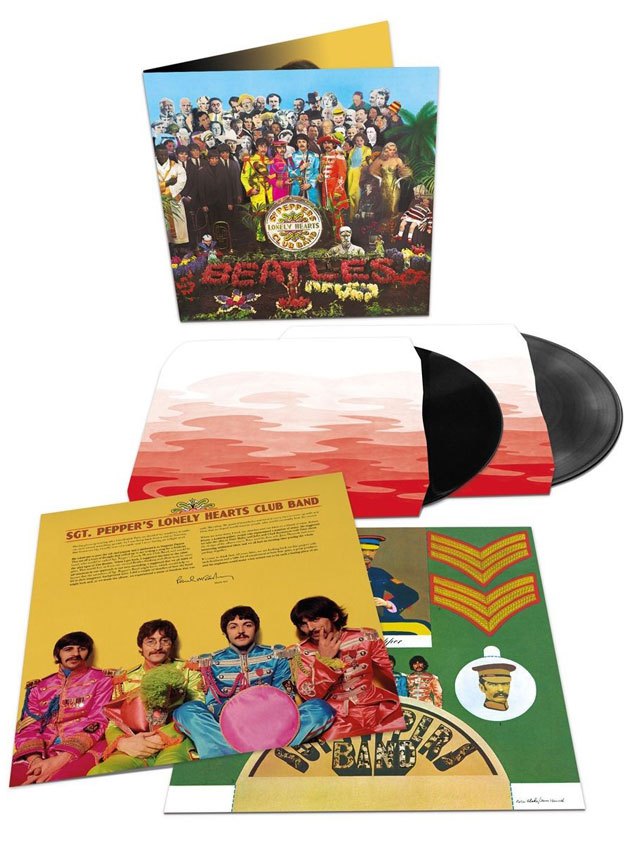 The Beatles Sgt. Pepper vinyl - 2-LPs, original 1967 cutouts, booklet and custom sleeves