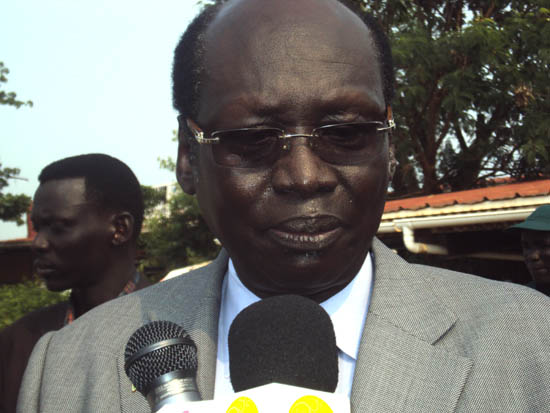 Dr. Barnaba Marial briefing the press in Juba Dr. Barnaba Marial briefing the press in Juba
