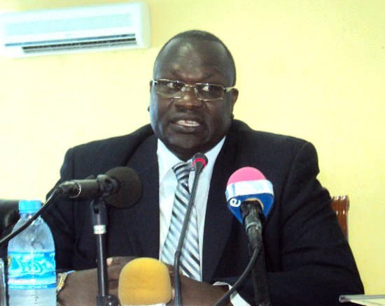 Dr Riek Machar; while addressing the press in Juba