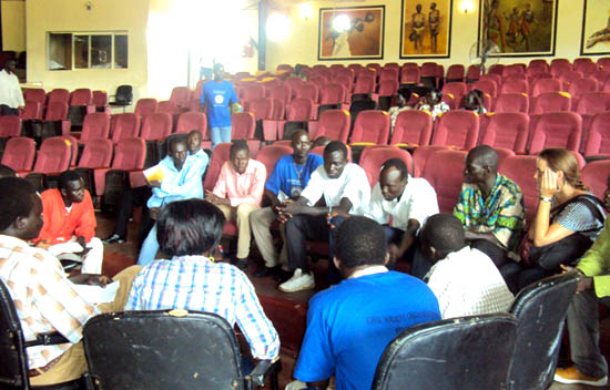 Youths in group discussion on effects of tribalism on development South Sudan Youths in group discussion on effects of tribalism on development South Sudan