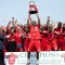 With his teammates behind him, TFC Captain Maicon Santos hoists the Voyageurs Cup in celebration of winning the NCC