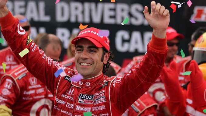 Dario Franchitti Wins Crash-filled Honda Indy Toronto Dario Franchitti raises his arms in celebration after winning Honda Indy Toronto