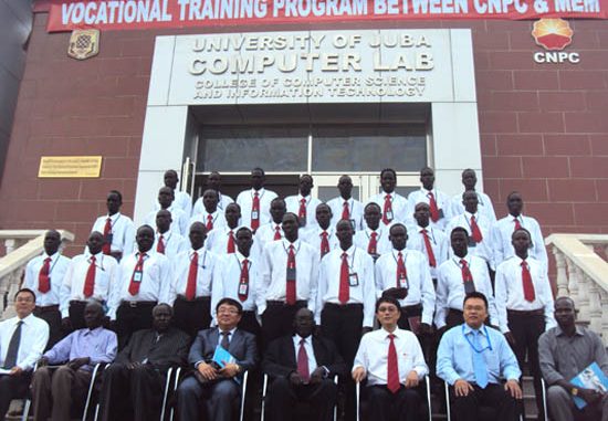 Officials from a Chinese oil company at a capacity building workshop in Juba