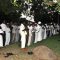 Muslims praying during the Presidential Ramadan Breakfast organised at the J-One Presidential palace in Juba