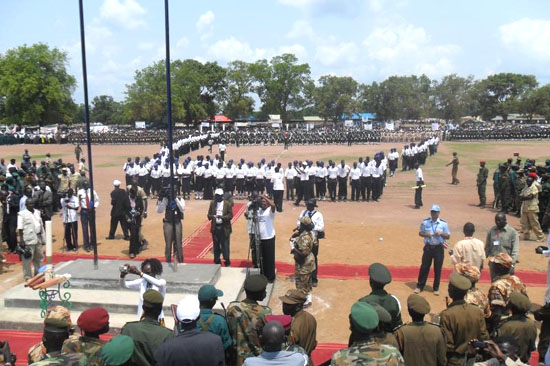 Lakes State citizens with various armed forces in a past event at Rumbek freedom square Lakes State citizens with various armed forces in a past event at Rumbek freedom square