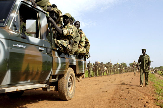 South Sudan Army (SPLA) in past patrolling exercise South Sudan Army (SPLA) in past patrolling exercise