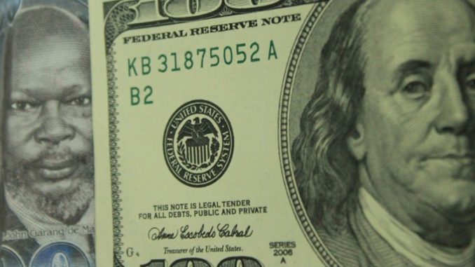 An image capture of the newly launched South Sudan Pound alongside the US Dollar currency that has been widely in circulation in South Sudan