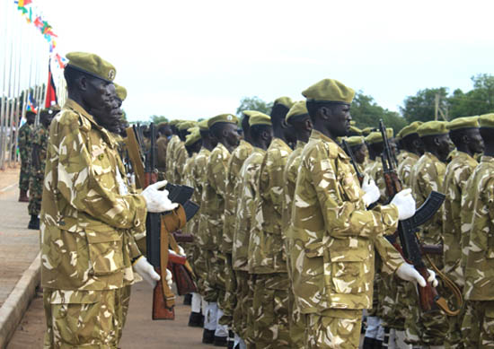 South Sudan’s wildlife police parading during Martyr’s day commemoration South Sudan’s wildlife police parading during Martyr’s day commemoration