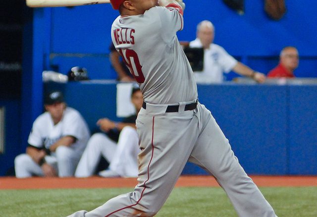 Former-Jay Vernon Wells smacks a two-run homerun against his former club at the Rogers Centre (Karan Vyas)