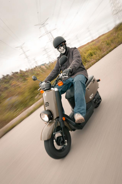 Riding the uniquely styled 50cc Riding the uniquely styled 50cc