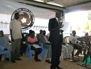 Hon. Madut Yel addressing the participants during the opening session [©Gurtong]