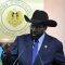 South Sudanese President Salva Kiir Mayardit addresses the press at the presidential palace in Juba. [©Gurtong]