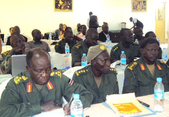SPLA Brigadiers in-charge of child-soldier demobilisation during the workshop [©Gurtong]