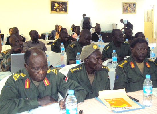 SPLA Brigadiers in-charge of child-soldier demobilisation during the workshop [©Gurtong]