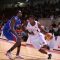 Summerside Storm small forward Louie McCroskey drives past a Quebec Kebs guard on Thursday night in the team's upset 120-105 win