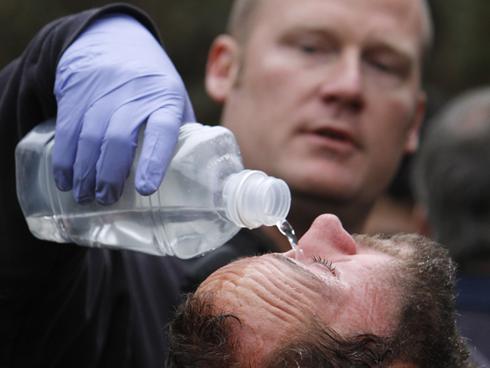 Two officers were the only ones university officials were able to identify as having used the spray Two officers were the only ones university officials were able to identify as having used the spray