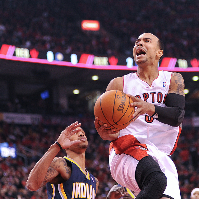 Toronto Raptors point guard Jerryd Bayless drives to the basket against the Indiana Pacers at the Air Canada Centre on Wednesday night. The Raptors came up short in the fourth quarter losing 90-85 to fall to 1-1 on the season.(Karan Vyas) Toronto Raptors point guard Jerryd Bayless drives to the basket against the Indiana Pacers at the Air Canada Centre on Wednesday night. The Raptors came up short in the fourth quarter losing 90-85 to fall to 1-1 on the season.(Karan Vyas)