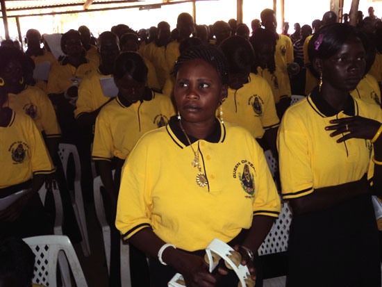 The Catholic Diocese of Torit choir listening to a sermon during Christmas Day [©Gurtong]