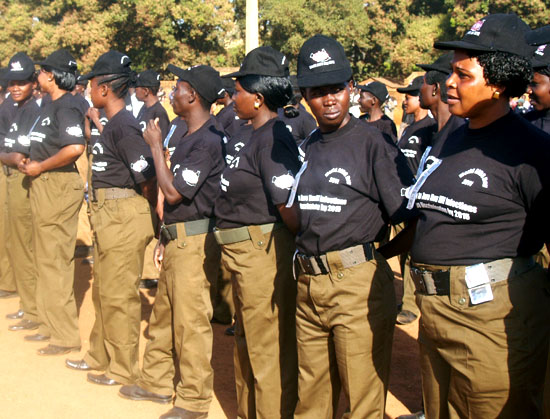 The Fire brigade team listening to speeches during the celebrations in Wau [©Gurtong]