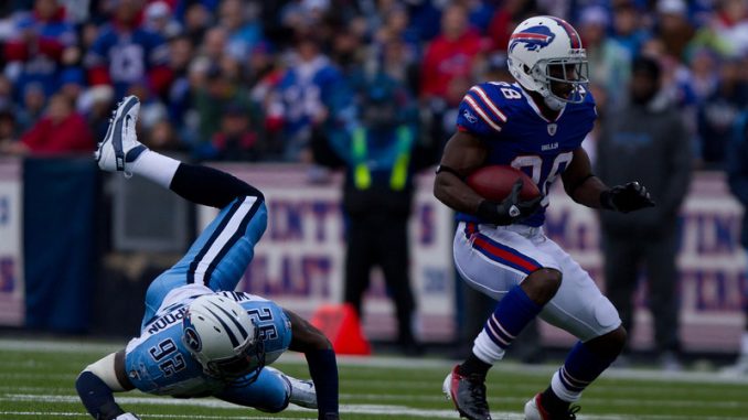 Preview of the NFL Season ahead of the restart Titans linebacker Will Weatherspoon falls to the ground after failing to tackle Spiller (JP Dhanoa)