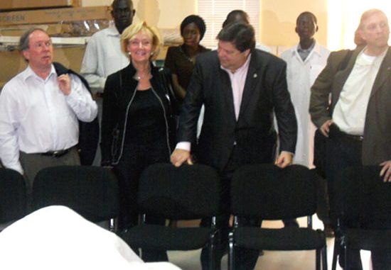 The Canada-Africa Parliamentary Association delegates visiting the training room for nurses and mid-wives at Juba Teaching Hospital [©Gurtong]