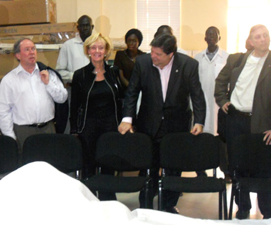 The Canada-Africa Parliamentary Association delegates visiting the training room for nurses and mid-wives at Juba Teaching Hospital [©Gurtong]