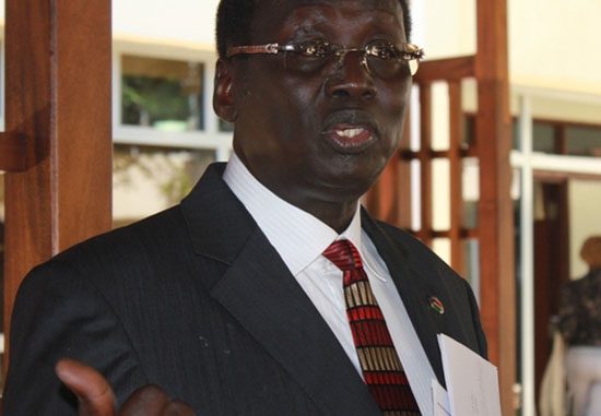 Dr. Benjamin Marial speaking to the press in Juba [©Gurtong]