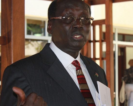 Dr. Benjamin Marial speaking to the press in Juba [©Gurtong]