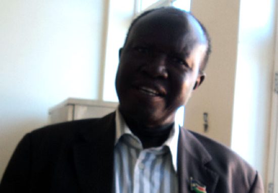 Mr. Jerome Gama Surur talking to Gurtong at the State Secretariat in Torit [©Gurtong]