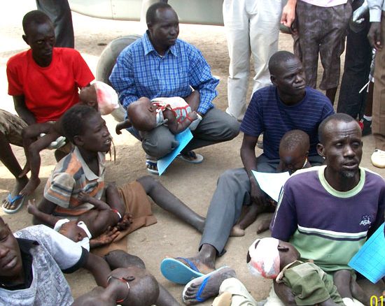 Some of the injured children from Wek village on Uror County in Jonglei State [©Gurtong]