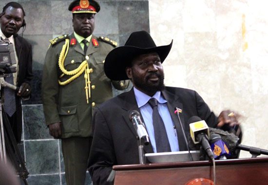 President Salva Kiir Mayardit delivering his speech to the National Assembly in Juba [©Gurtong]