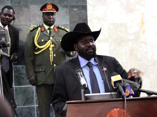 President Salva Kiir Mayardit delivering his speech to the National Assembly in Juba [©Gurtong]