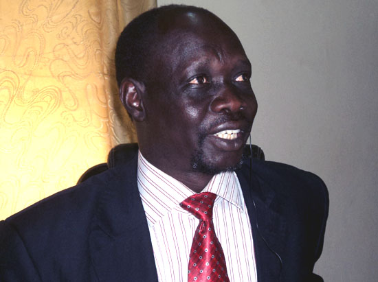 Torit County Commissioner, Mr. Otuduha Siro briefing the press at his office in Torit [©Gurtong]