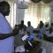 Mr. Antipas Nyok addressing the traders at the New Sudan Hotel in Juba [©Gurtong]