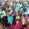 Torit East primary school pupils singing the South Sudan national anthem before the results were announced [©Gurtong]
