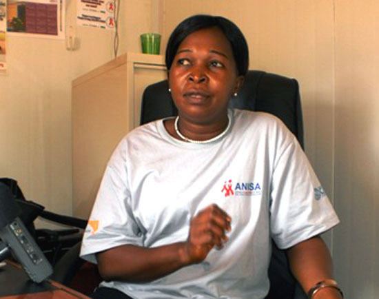Western Equatoria Director of HIV/AIDS Commission Jane Pia Bangbe speaking to Gurtong in her office in Yambio [©Gurtong]