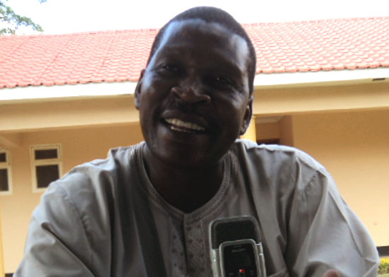 WES Parliamentary Affairs Minister, Hon. Awad Kisanga Saeed addressing the press at Hotel Torit in Eastern Equatoria State [©Gurtong]