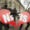 Protesters demonstrating the opposition on NHS Bill