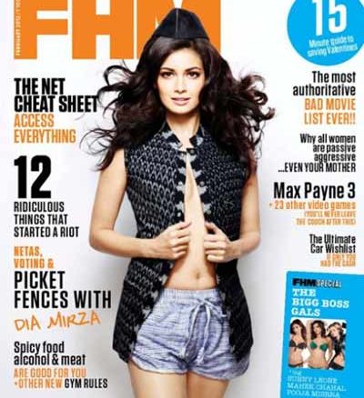 Dia Mirza on FHM cover page