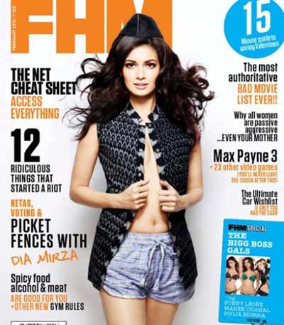 Dia Mirza on FHM cover page Dia Mirza on FHM cover page