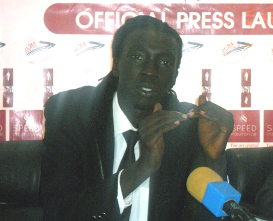 General Operation Manager of Speed Insurance South Sudan, James Kuria during the press briefing [©Gurtong]