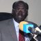 Dr. Barnaba Marial Benjamin while speaking to the press in Juba [©Gurtong]