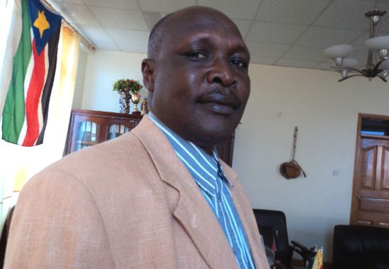 Hon. Louis Lobong Lojore pose moments after speaking to Gurtong in Torit [©Gurtong]
