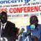 (L-R) A member of the Concern Group and David Amor Agel addressing the press in Juba [©Gurtong]