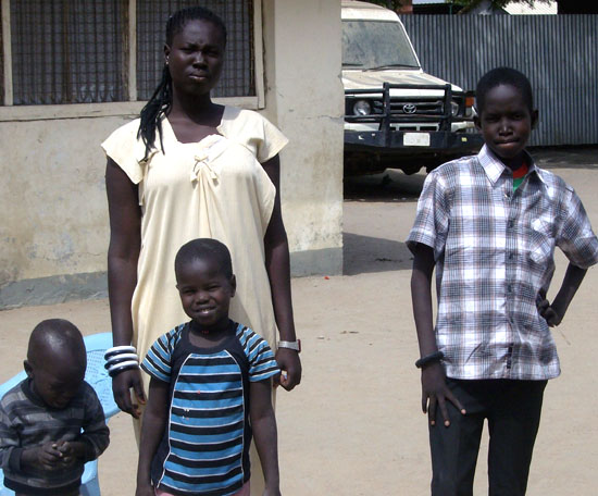 Some of the abductees still in Bor town pose for a photo [©Gurtong]