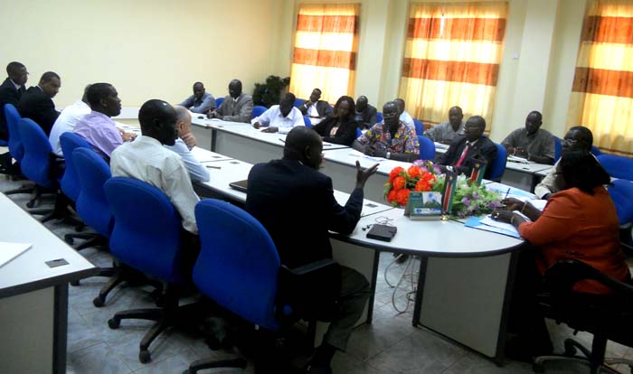 A ministerial committee on mobile telephony at a meeting in Juba. [©Gurtong/Juma John Stephen]