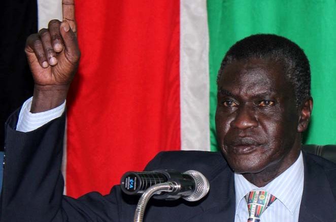 The Central Equatoria State Governor Clement Wani Konga at a past meeting. [File/ Gurtong]