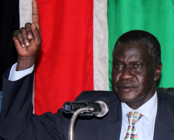 The Central Equatoria State Governor Clement Wani Konga at a past meeting. [File/ Gurtong]