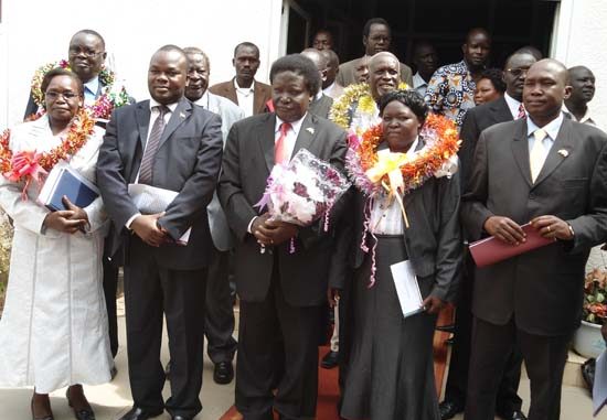 Newly-sworn in Central Equatoria State ministers. [©Gurtong]